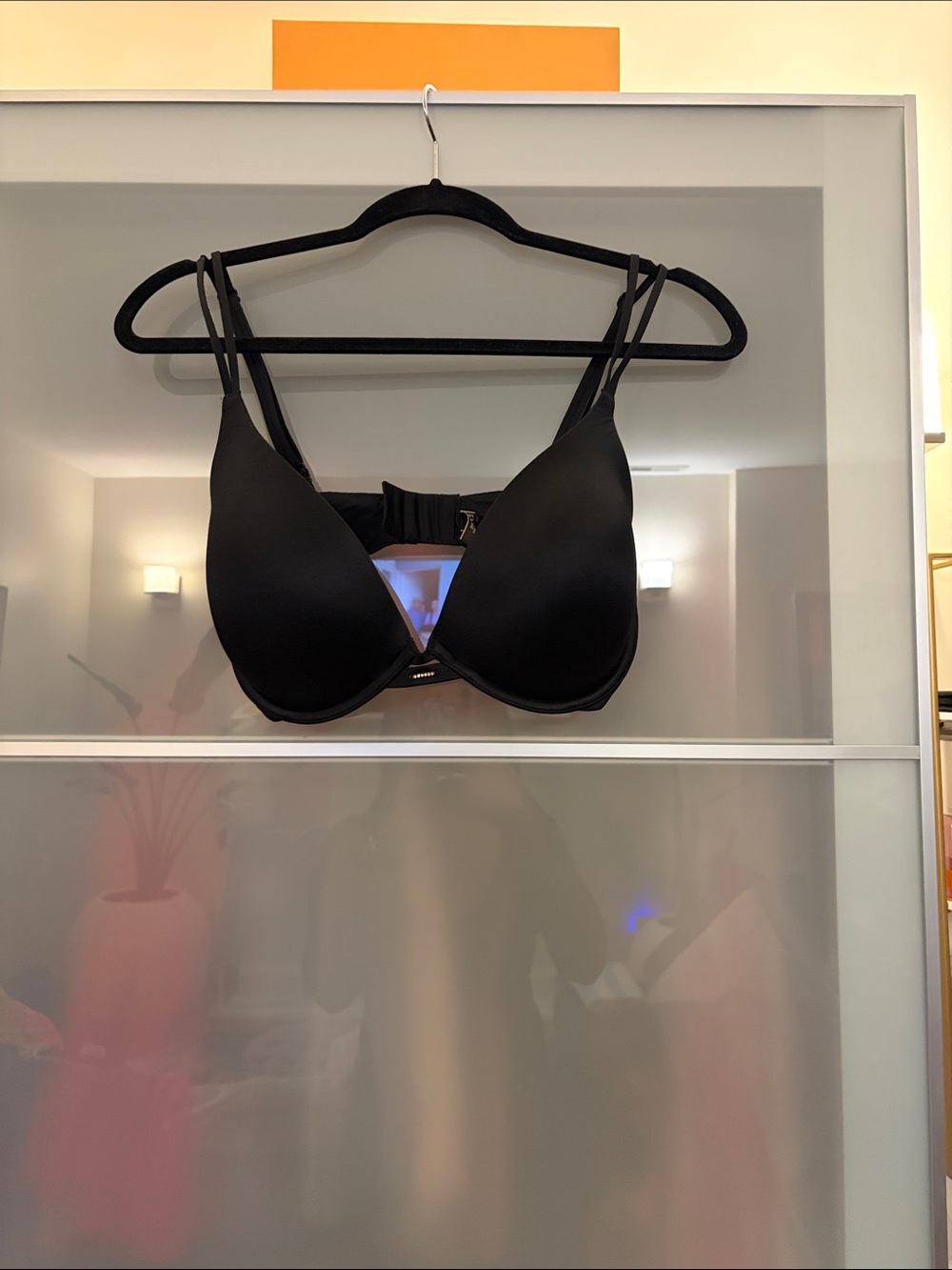 Black Double-Strap Smooth T-Shirt Bra